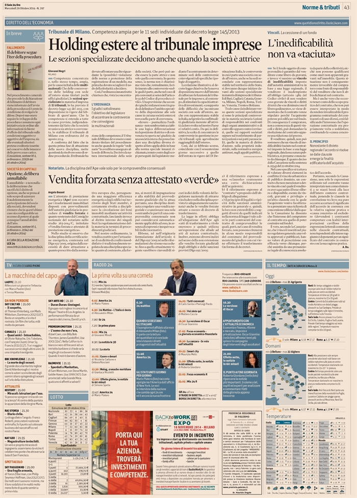 2014-10 - COMPRAVENDITA - Vendita giudiziaria senza Ape