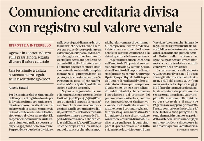 DIVISIONE - Base imponibile