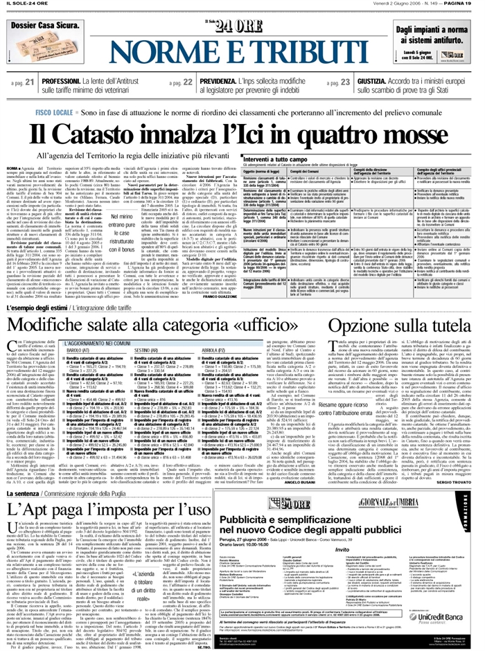 IRPEF-INTEGRAZIONE TARIFFE ESTIMO