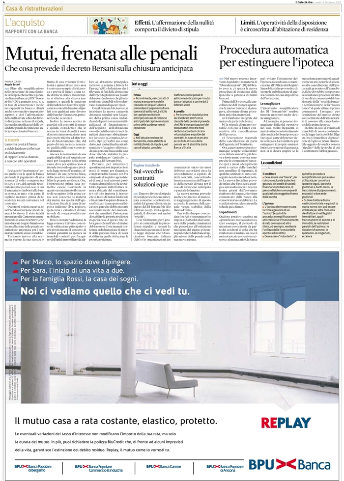 IPOTECA - MUTUO - CANCELLAZIONE AUTOMATICA