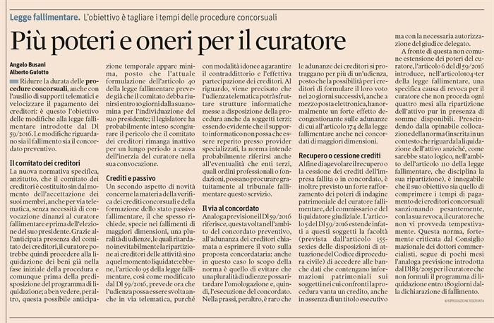 SOCIETA' - Modifiche alla legge fallimentare