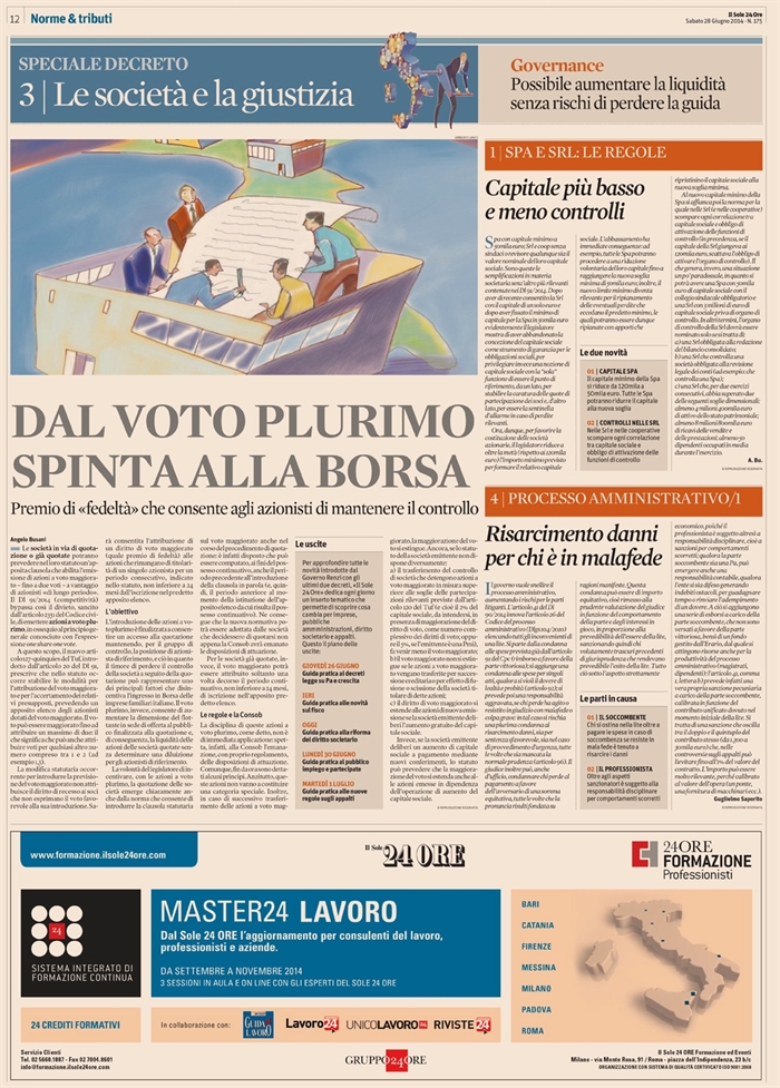 2014-06 - SOCIETA' - Quotate con voto plurimo e mantenimento controllo