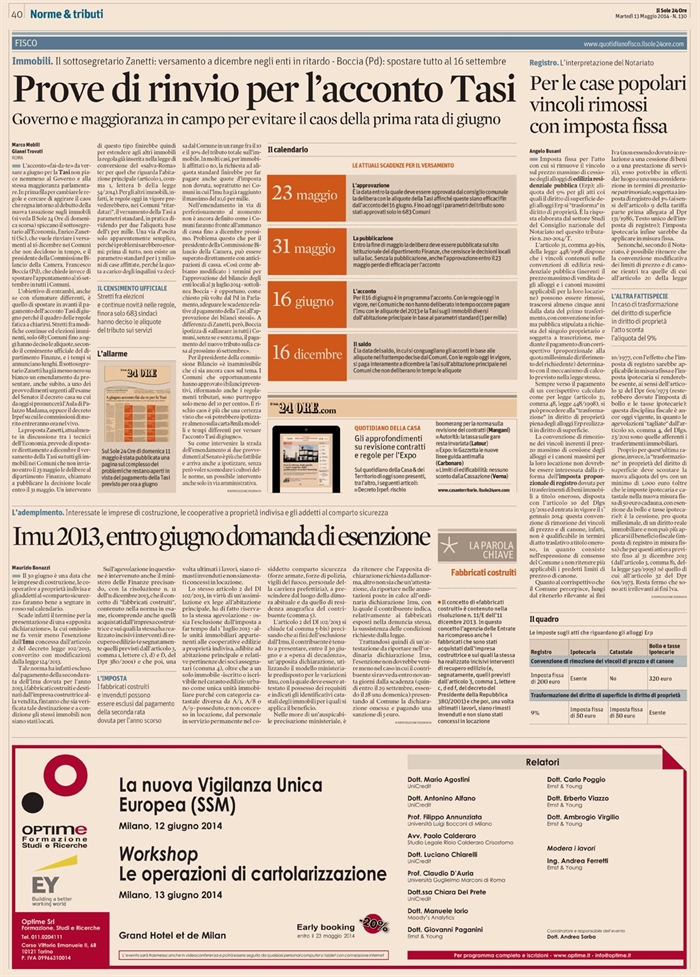 2014-05 - IMPOSTE - Vincoli rimossi per le case popolari