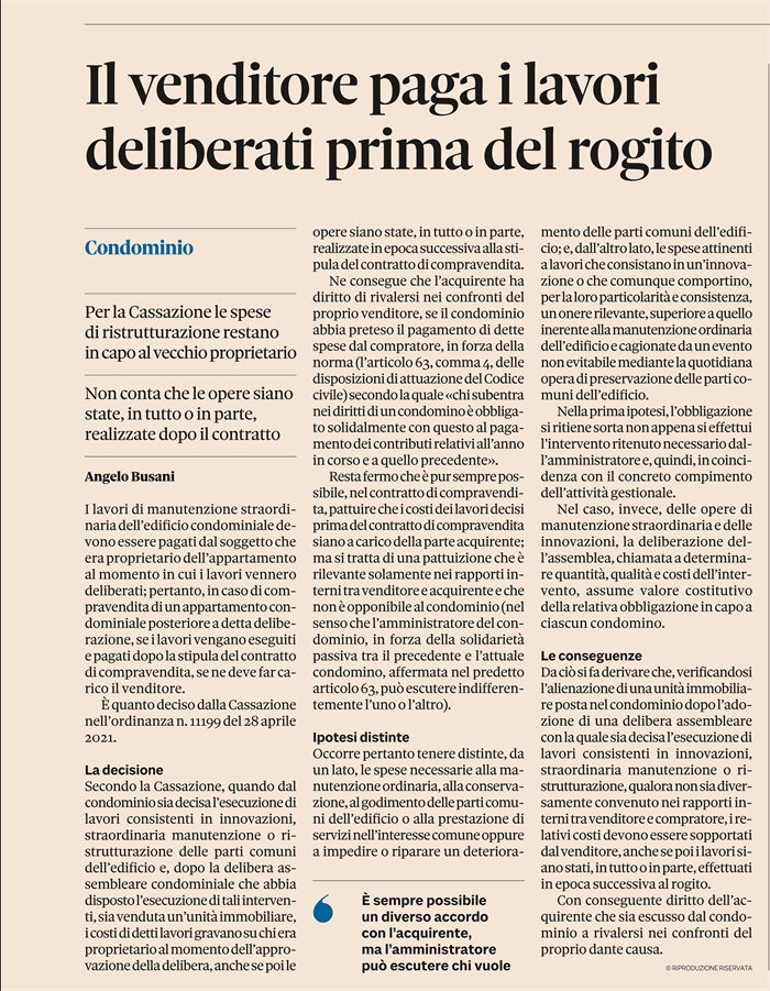 COMPRAVENDITA DI CASA USATA - I vizi vanno verificati in anticipo