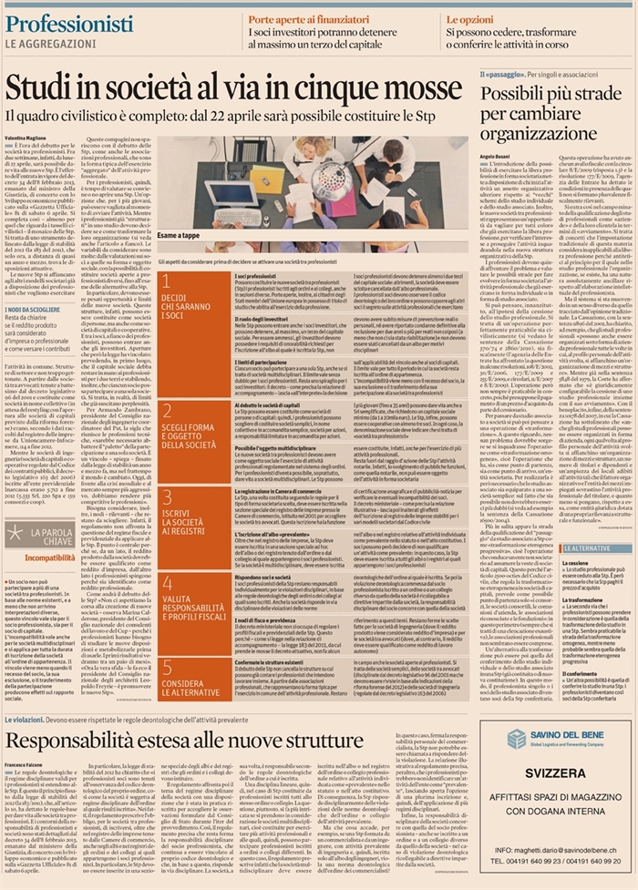 2013-04 SOCIETA' - Società tra professionisti - Organizzazione