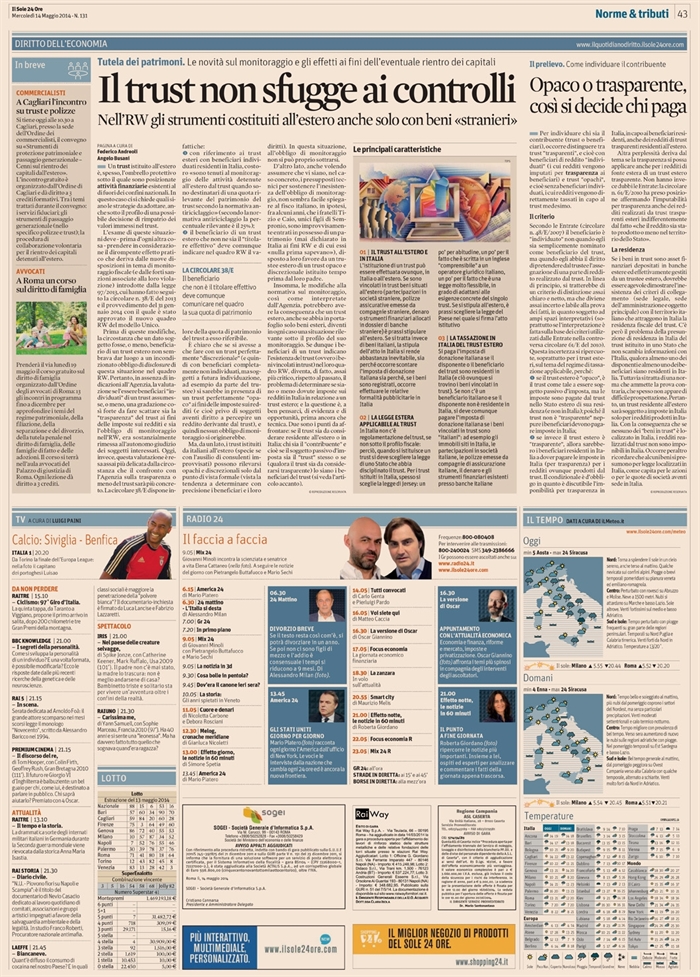 2014-05 - TUTELA PATRIMONIO - Controlli sul rientro dei capitali