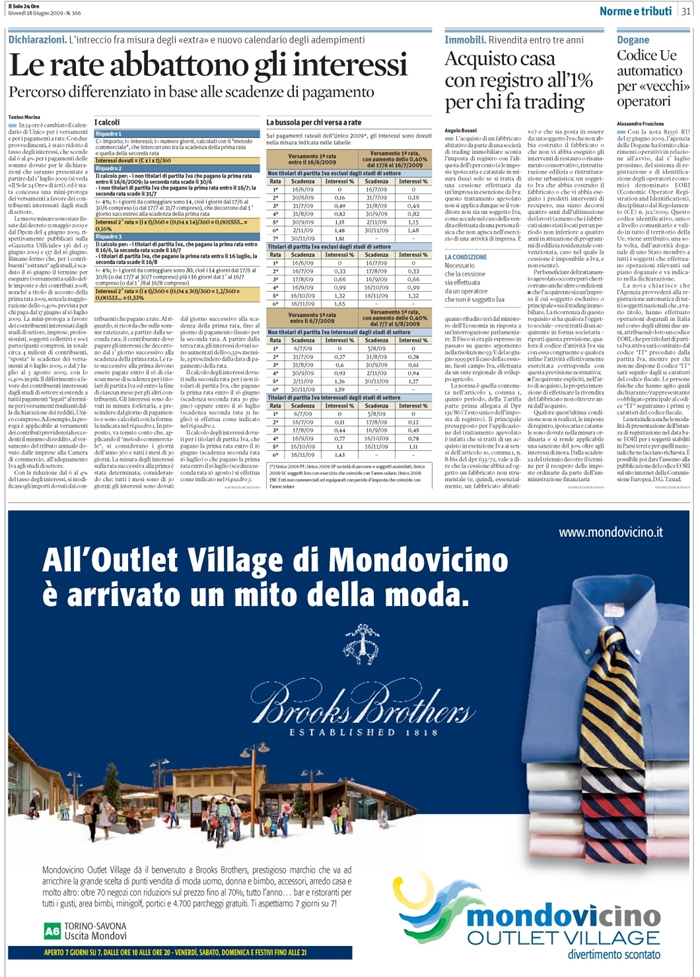 IMPOSTA REGISTRO-TRADING IMMOBILIARE