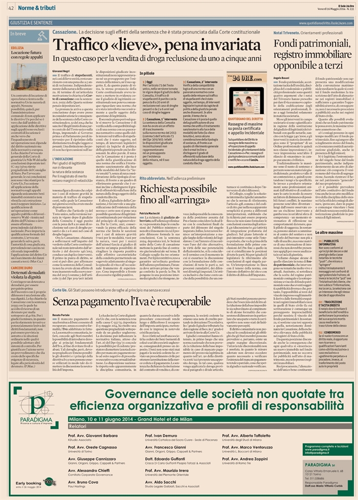 2014-05 - TUTELA PATRIMONIO - Registro immobiliare opponibile ai terzi