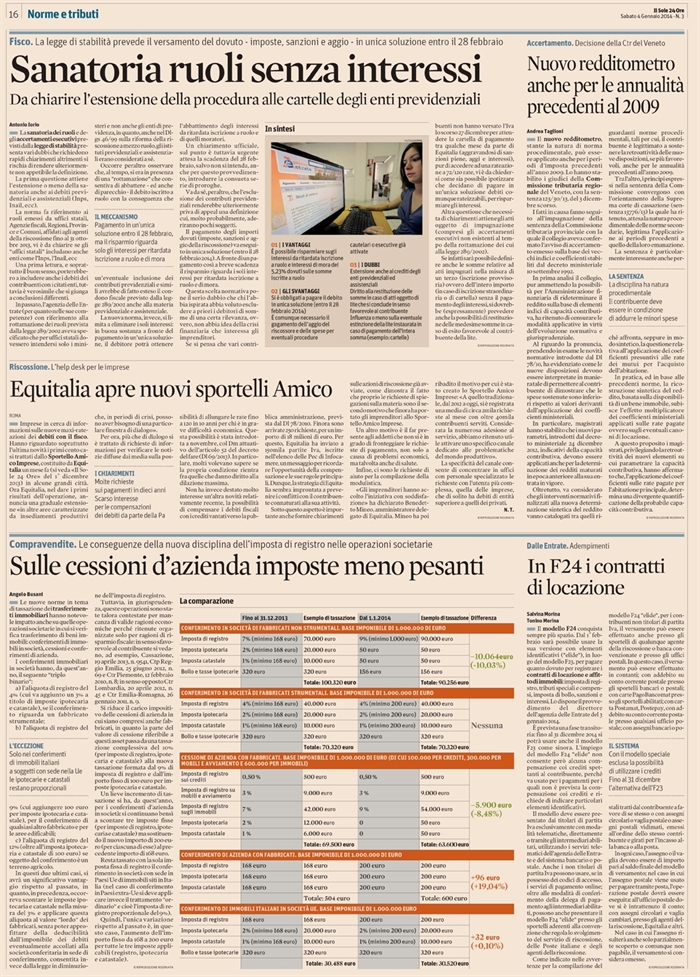 2014-01 - SOCIETA' - Cessione d'azienda imposte meno pesanti