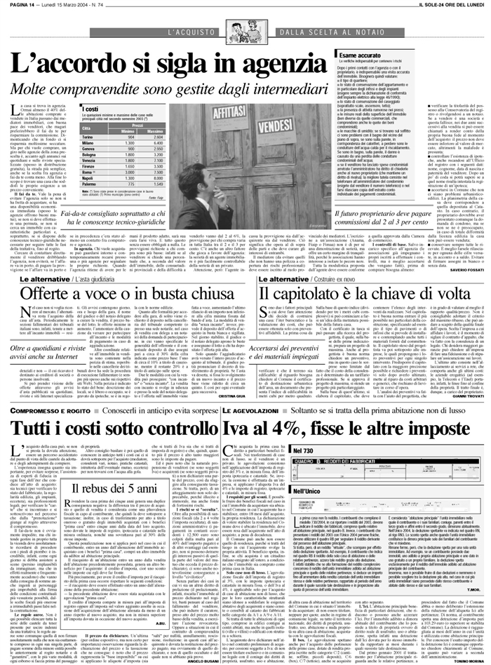 COMPRAVENDITA IMMOBILIARE-COSTI-CAUTELE