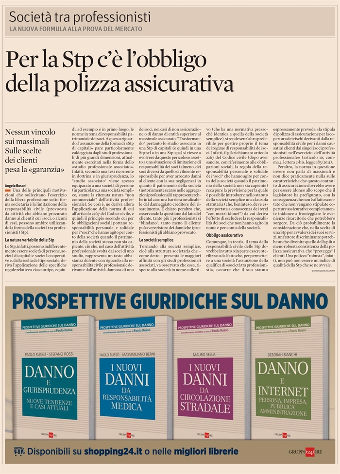 2013-07 SOCIETA' - Società tra professionisti - Obbligo assicurativo