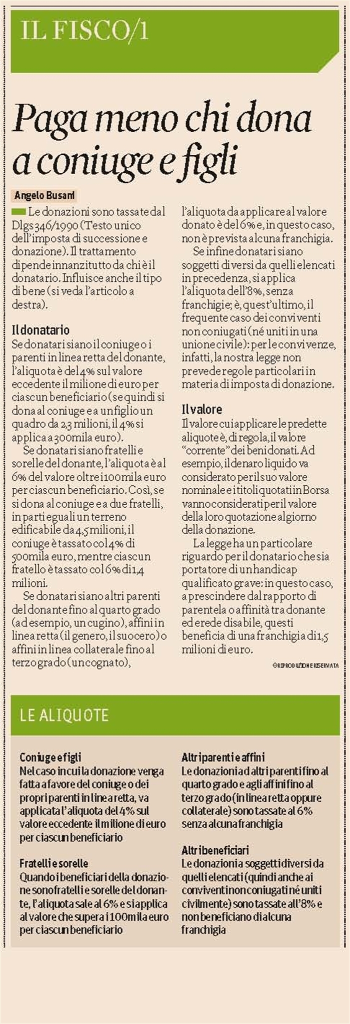 DONAZIONE - Le imposte da pagare in caso di donazione