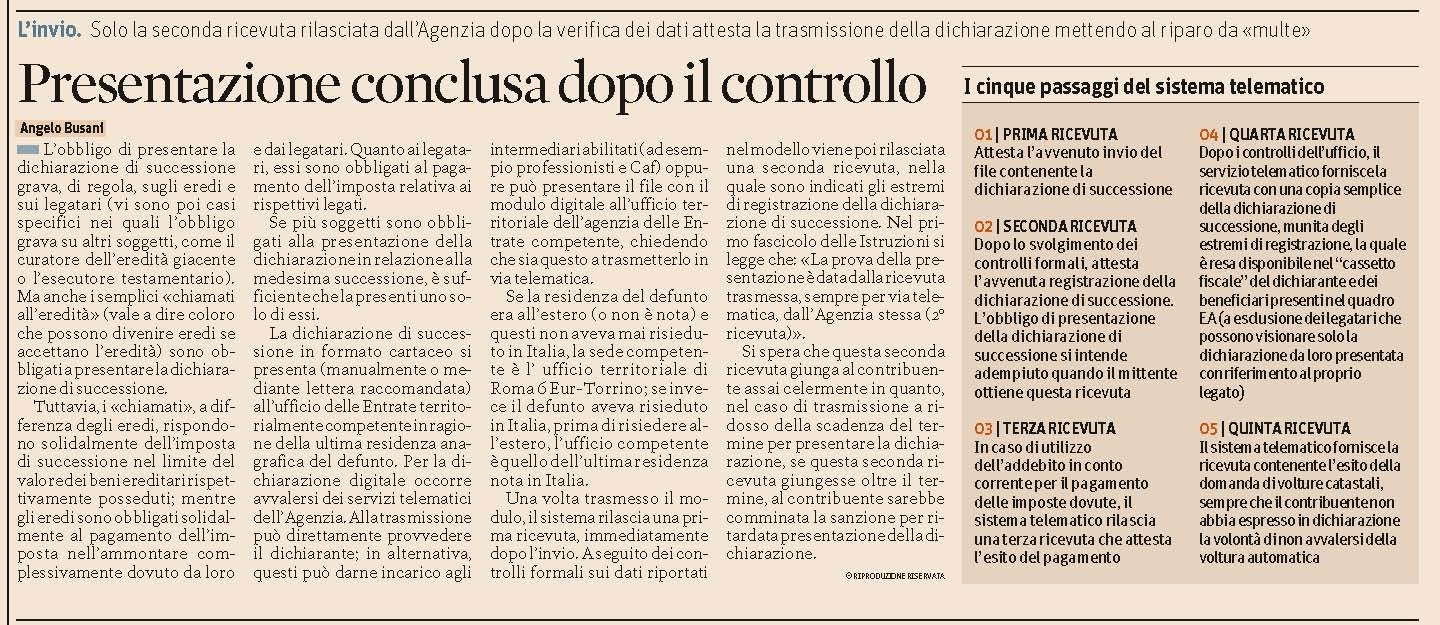 IMPOSTA DI SUCCESSIONE - I soggetti obbligati a presentare la ...