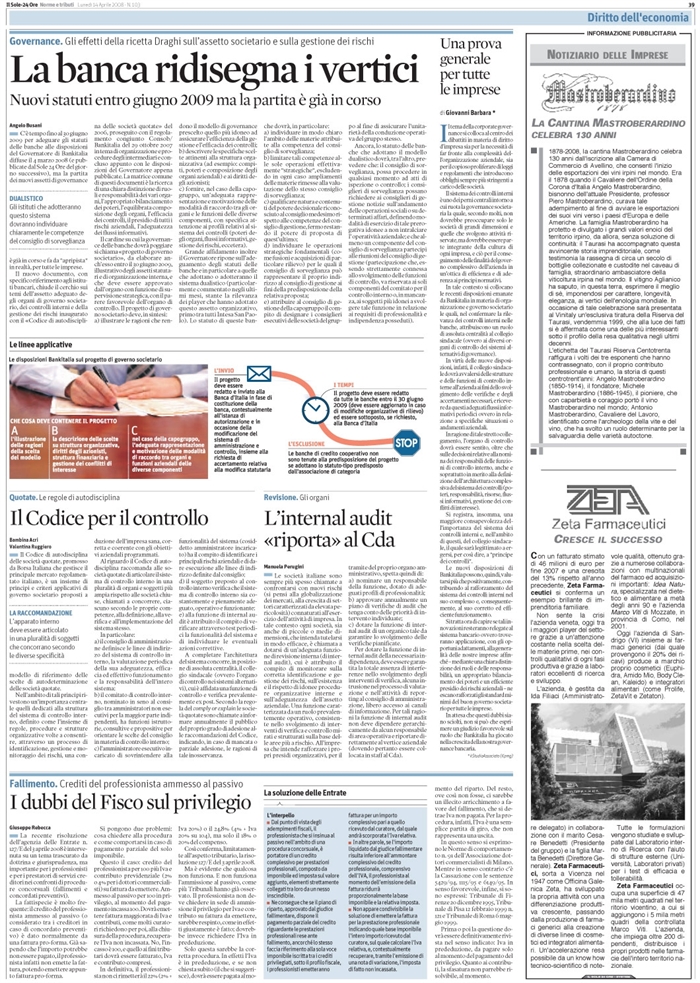 BANCHE - PROGETTO DI GOVERNO SOCIETARIO