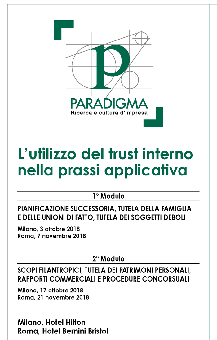 TRUST - Applicazioni pratiche (Milano-Roma, ottobre e novembre 2018)