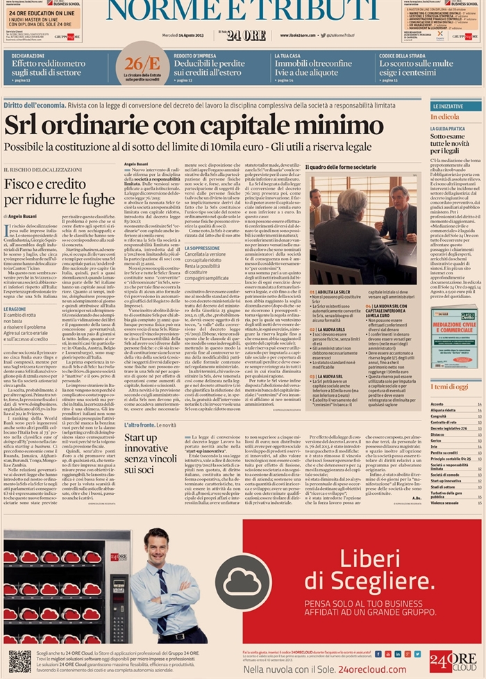 2013-08 SOCIETA'- Nuova Srl - Abolizione srlcr