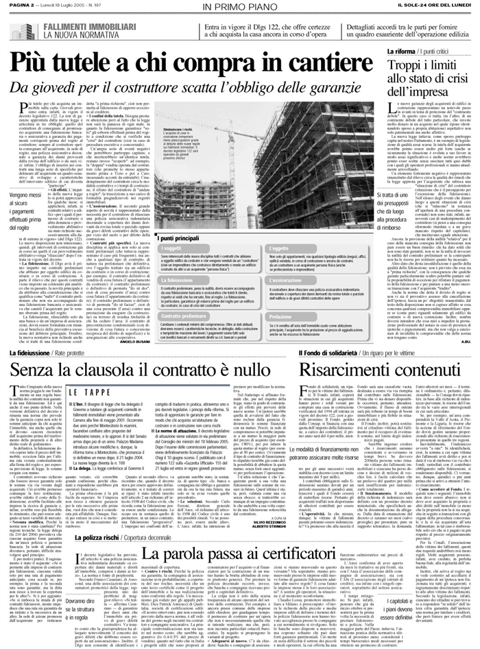 COMPRAVENDITA - Immobili da costruire - Fideiussione - Assicurazione(2)
