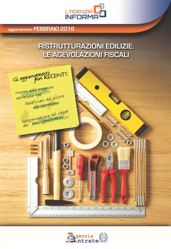 IRPEF - La Guida dell'Agenzia Entrate alle agevolazioni per le ristrutturazioni edilizie