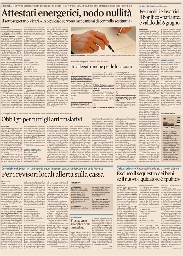 2013-08 COMPRAVENDITA - Rischio nullità atti senza APE