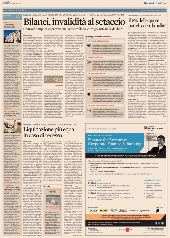 2014-07 - SOCIETA - Liquidazione più equa in caso di recesso