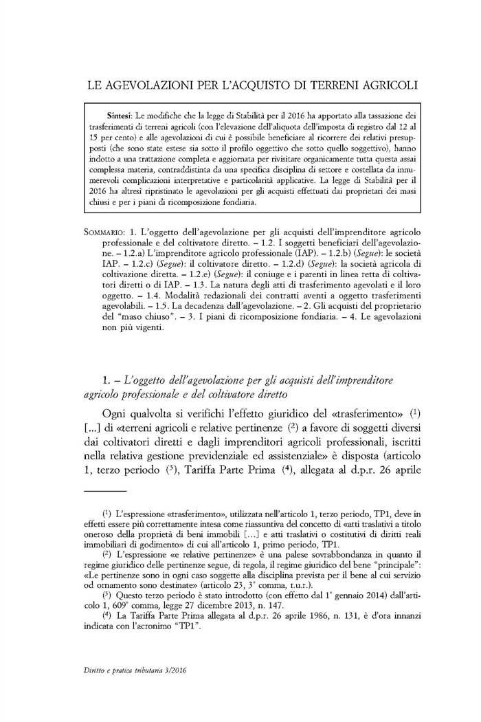 COMPRAVENDITA - Le imposte per l'acquisto di terreni agricoli
