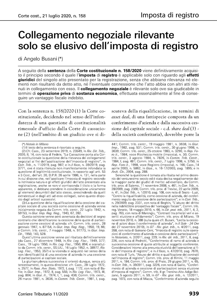 IMPOSTA DI REGISTRO - Irrilevanza di elementi extratestuali e del collegamento negoziale
