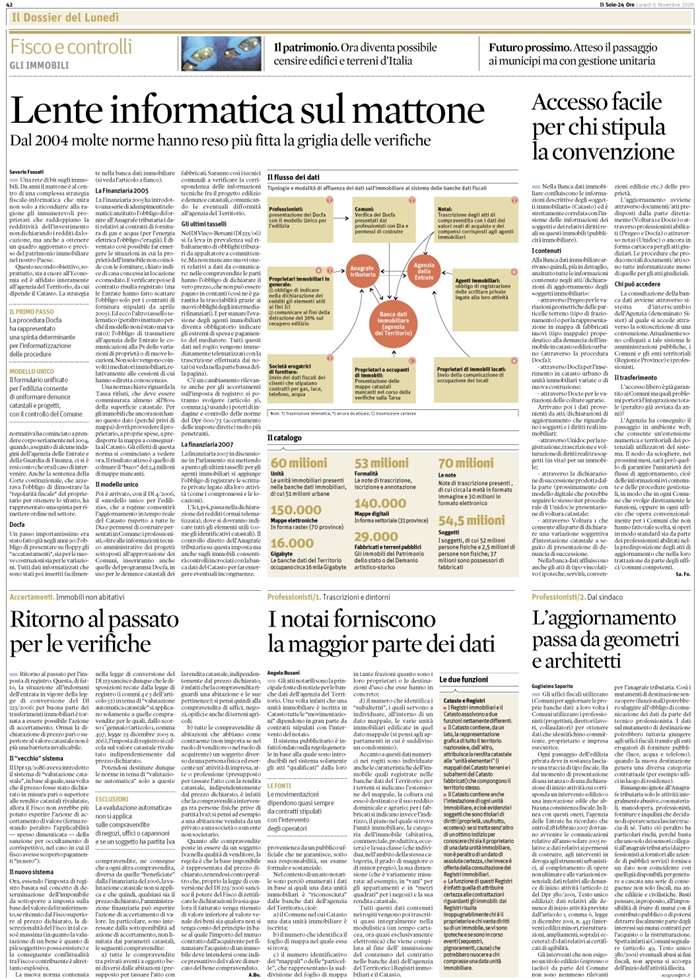 DATI CATASTALI - ATTI NOTARILI - AGENZIA DEL TERRITORIO