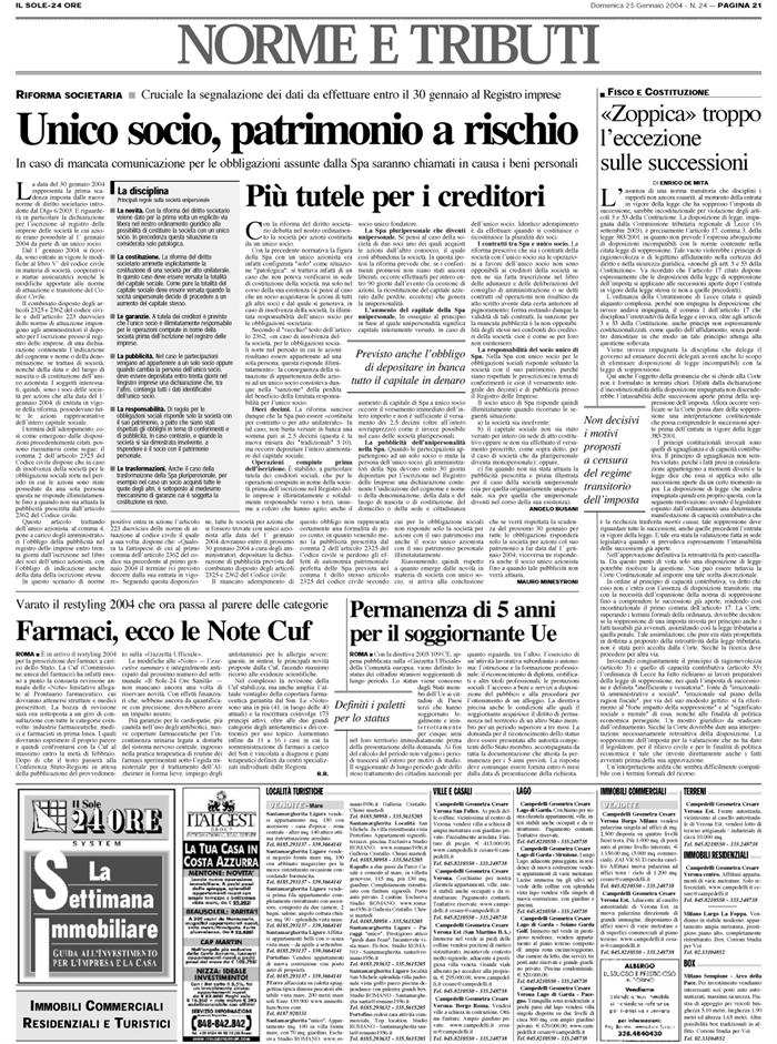 2004-01-SPA UNIPERSONALE