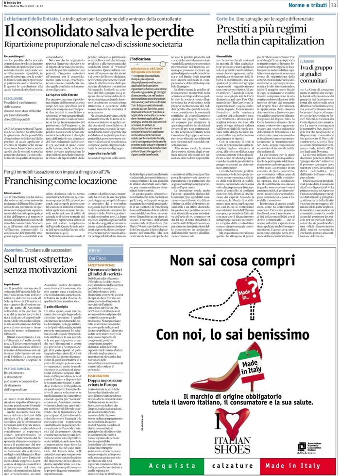 IMPOSTA DONAZIONI-TRUST-PATTO DI FAMIGLIA
