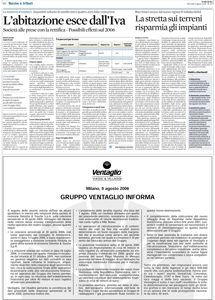 IVA - ESENZIONI - CESSIONI - IMMOBILIARI