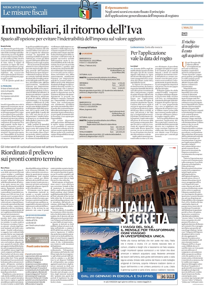 2012 01 24 IL RISCHIO DI TRASFERIRE IL COSTO AGLI ACQUIRENTI
