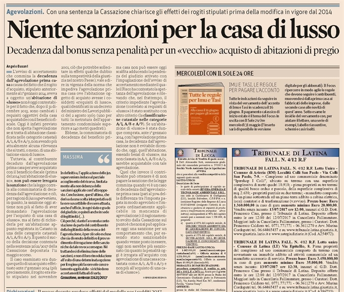 COMPRAVENDITA - "Prima casa" - Caratteristiche dell'abitazione 