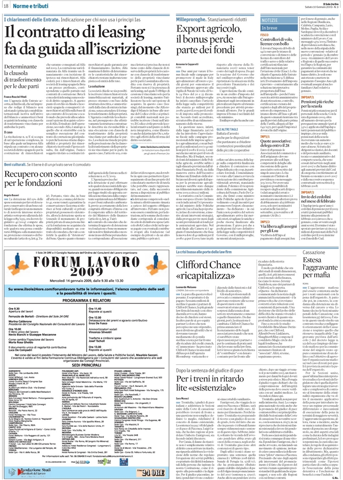 2009-01- IMPOSTE – Fondazioni – Detrazione 19 su recupero bene culturale