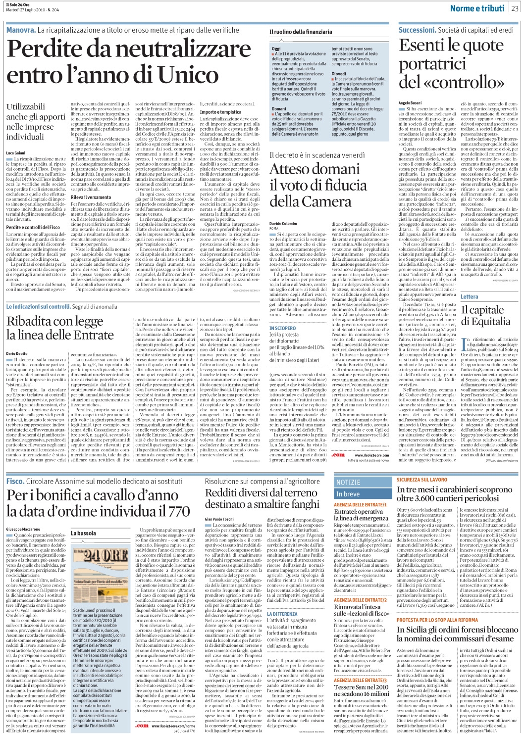 imposta di successione partecipazione di controllo in societa