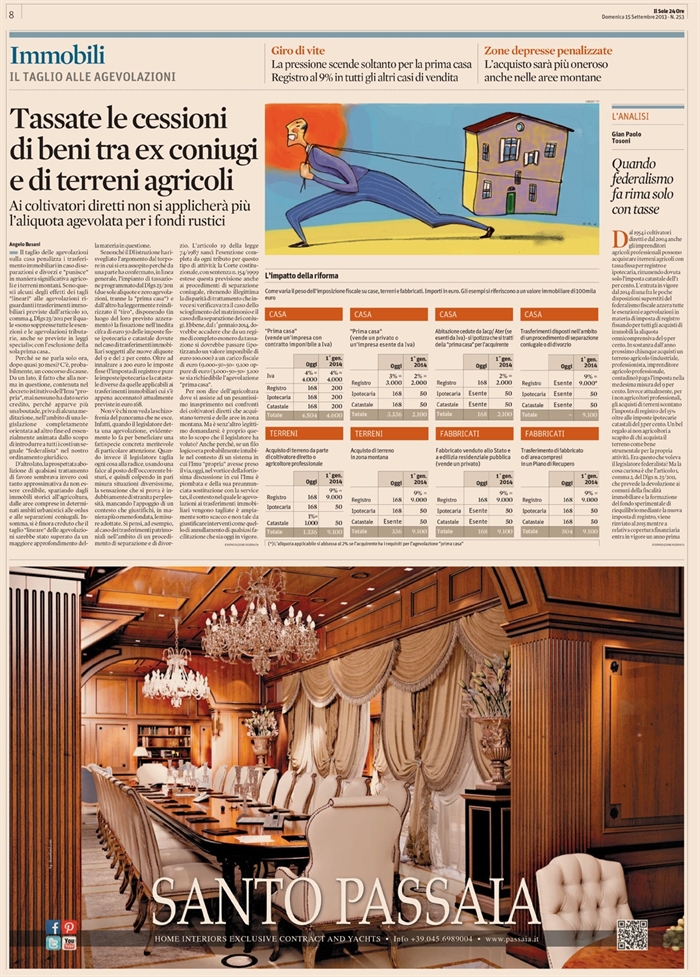 2013-09 - FAMIGLIA - Tassazione per trasferimenti tra ex coniugi