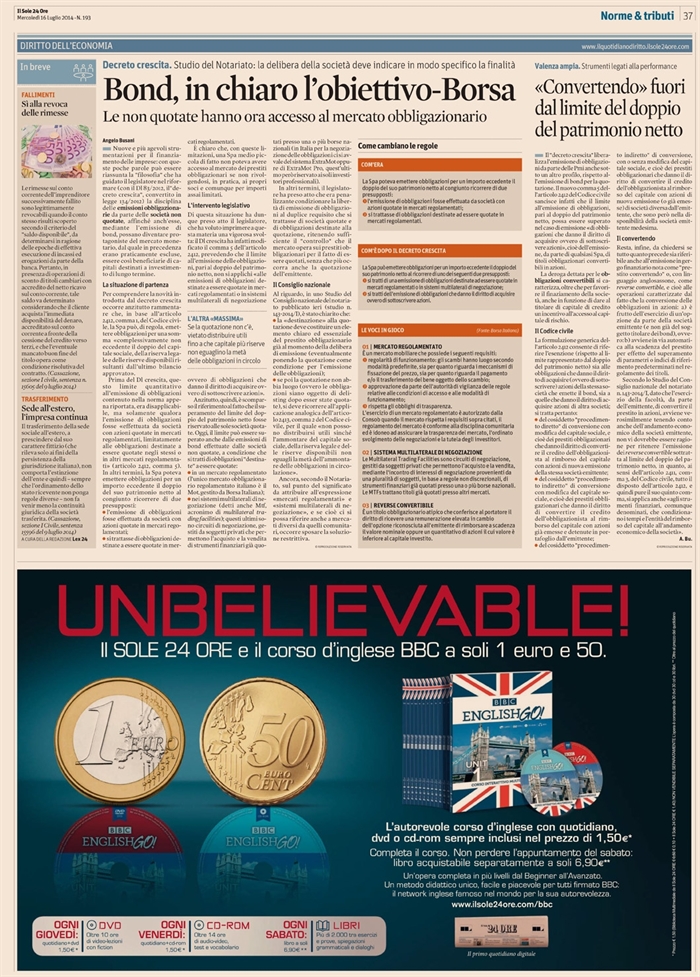 2014-07 - SOCIETA - Bond per le non quotate