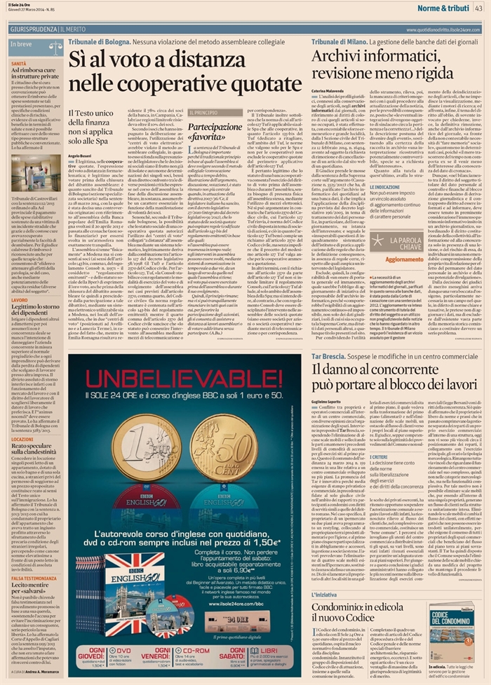 2014-02 - SOCIETA' - Cooperative con voto a distanza