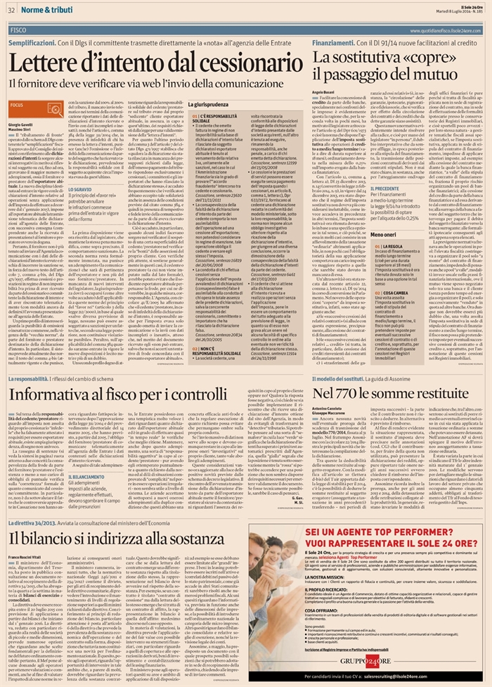 2014-07 - MUTUI - Imposta sostitutiva per il passaggio del mutuo