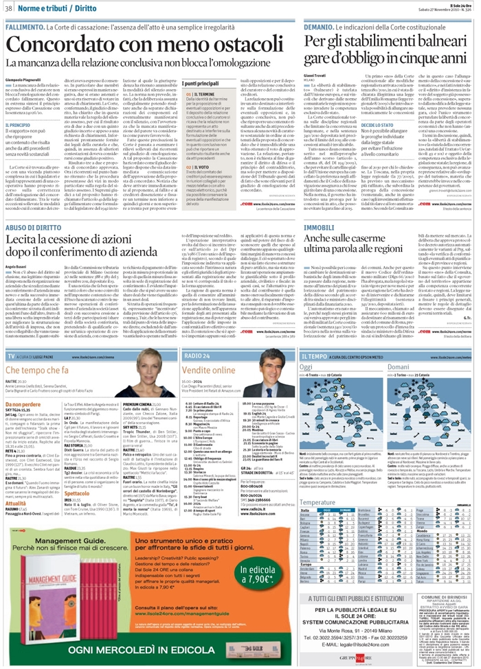 CONFERIMENTO AZIENDA-CESSIONE PARTECIPAZIONI