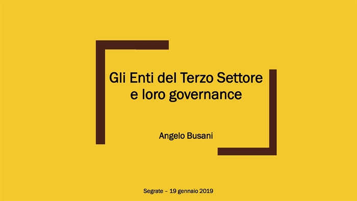 ENTI DEL TERZO SETTORE - Gli adeguamenti statutari alla nuova legislazione