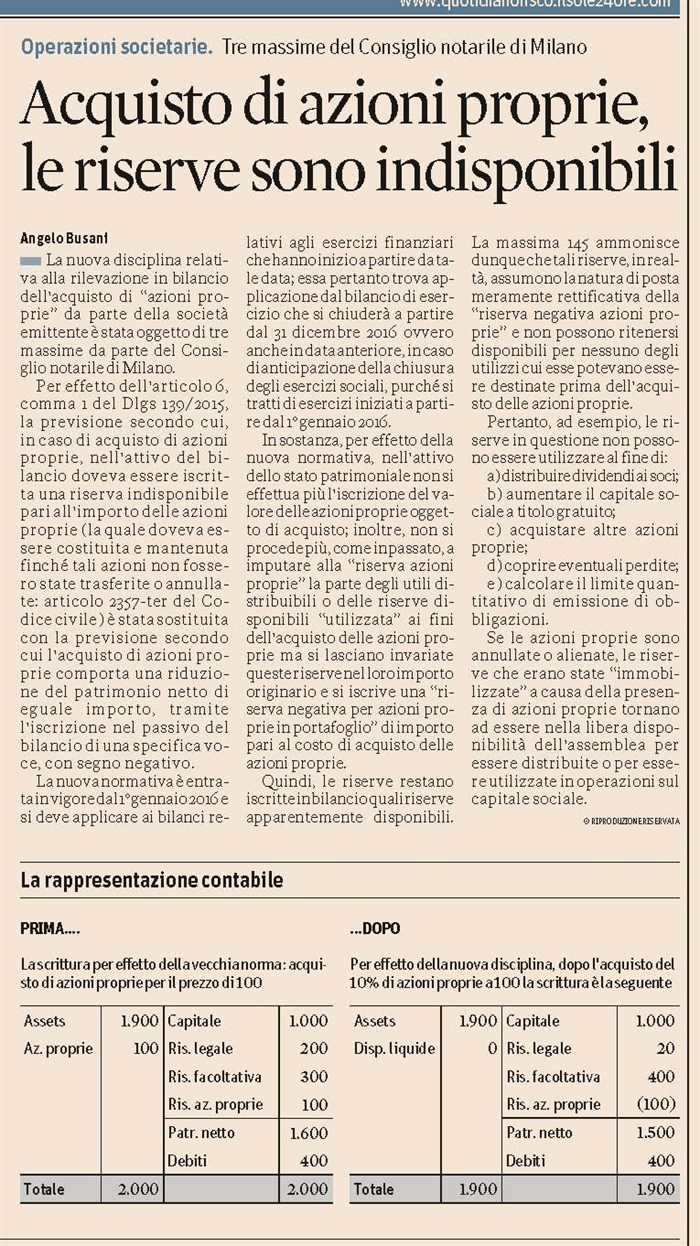 SOCIETA' - Azioni proprie