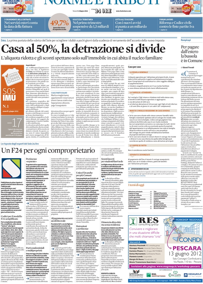 2012 06 01 IMU - Casa al 50%, la detrazione si divide