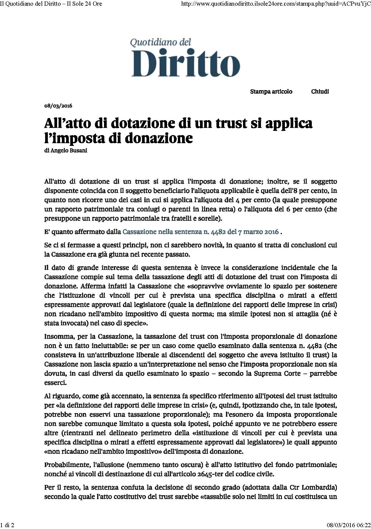 Trust Imposta Di Donazione