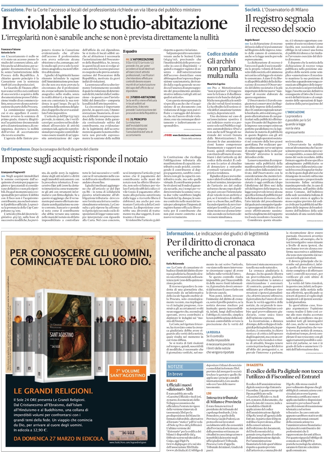 SOCIETA' - Recesso del socio