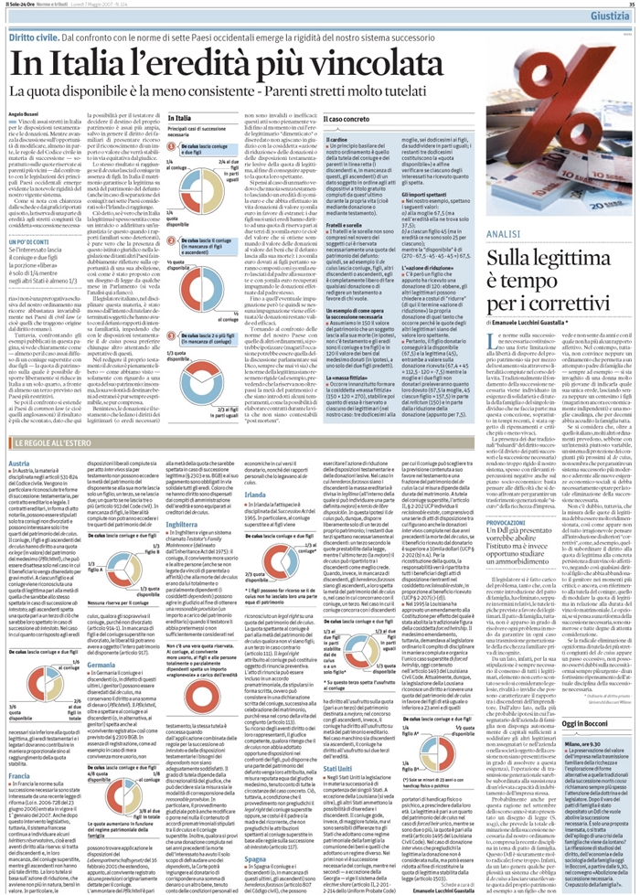 SUCCESSIONI-DONAZIONI-ORDINAMENTO ITALIANO RESTRITTIVO