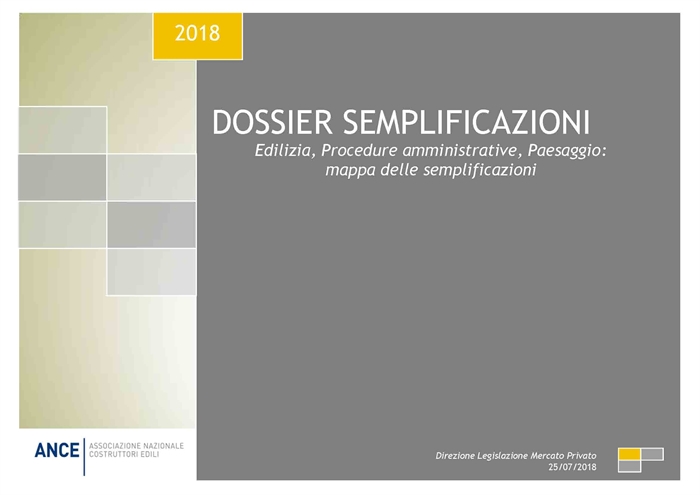 EDILIZIA - Dossier ANCE sulle semplificazioni delle procedure amministrative in edilizia e urbanistica