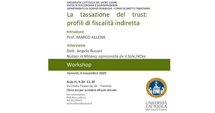 TRUST - Ne parliamo all'Univ. Cattolica il 6 novembre con gli studenti del prof. Allena