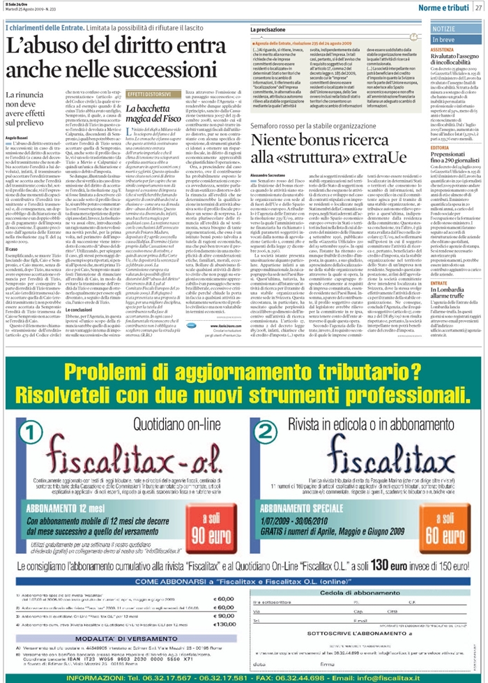 IMPOSTA SUCESSIONE-TRASMISSIONE