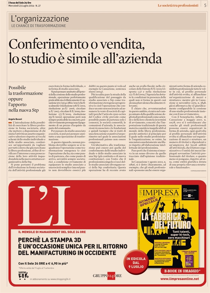 2014-07 - SOCIETA - Societa tra professionisti - guida4