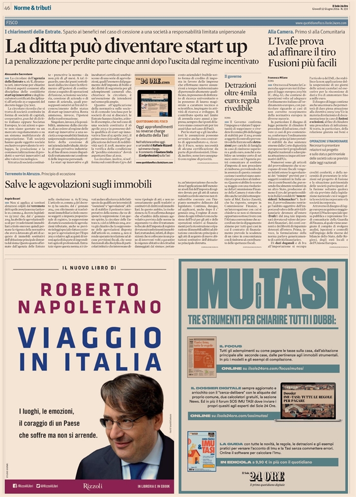IMPOSTE - Agevolazioni su immobili - Principio di eccezione